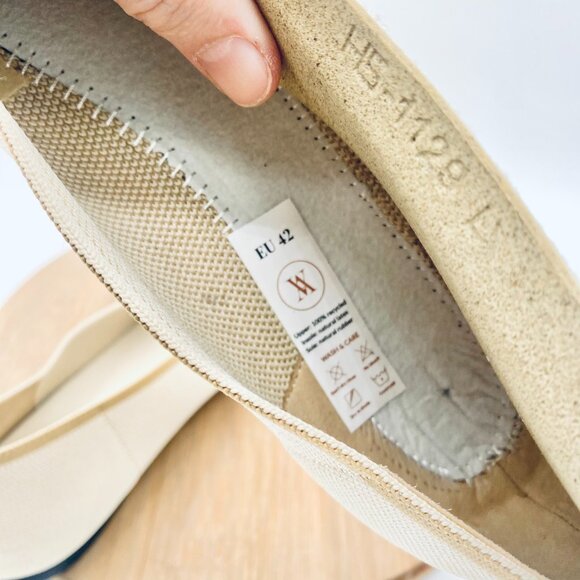 Vivaia Shoes Womens 11 42 Beige Mesh Manon Pointed Toe Ballet Flats Minimalist - Picture 5 of 12